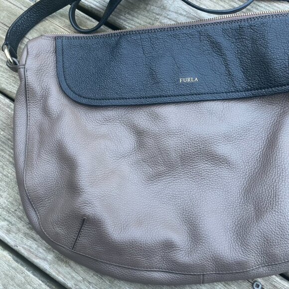 FURLA Pebbled Leather Colorblock Shoulder Tote Bag - Picture 2 of 10